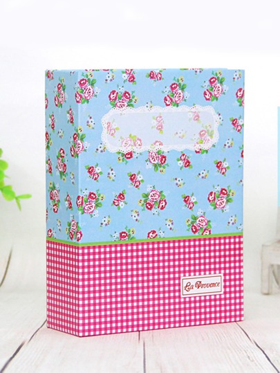 1pc Flower Pattern Photo Album, Vintage Portable Photo Card Case For Photo, Card Storage