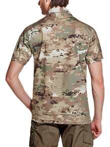 Áo thun có cổ Nam Nút Ngụy trang Giải trí - Nhiều màu - Xem 2