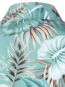 男士熱帶圖案襯衫 - 青碧色 - 查看 4