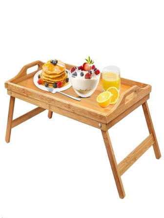 1pc Foldable Table With Tray & Footrest For Slouchy Dining, Leisure Computer Table, Outdoor Picnic Table Suitable For Flexible Use In Bed Or Sofa. A Suitable Gift For Father's Day And Mother's Day. Sizes Available: 50*30cm And 38*26cm,Kitchen,Christmas Gift