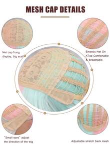 Peluca sintética de dos tonos largo rizado con tupe - Dos Tonos - Ver 6