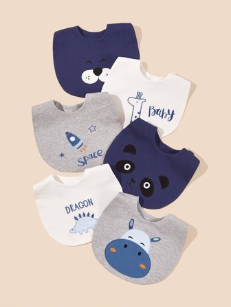 SHEIN 3 st Baby Boy Random Animal Broderad Haklapp
