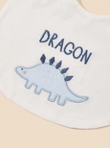 SHEIN 3pcs Baby Boy Random Animal Embroidered Bib