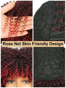 女用瀏海短卷非洲假髮自然捲髮假髮非洲合成全假髮 12 吋（1B/BUG） - 查看 8