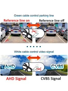 Camera chiếu hậu ô tô AHD 1920x1080P phổ thông, ống kính mắt cá góc rộng 180 độ, camera lùi chống nước Full HD có tầm nhìn ban đêm - màu đen - Xem 8