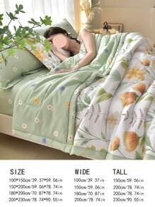 1入組套花卉圖案被子夏季創意布藝床罩 - 彩色 - 查看 2