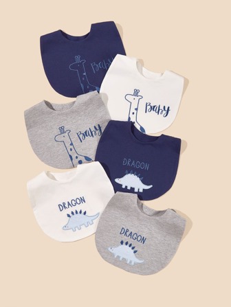 SHEIN 3 st Baby Boy Random Animal Broderad Haklapp
