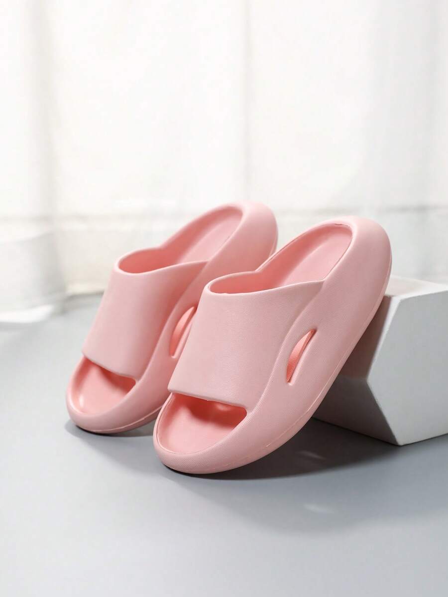 Girls Minimalist Cut Out Slides, EVA Slides Outdoor - Pink - View 1