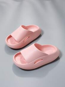 Girls Minimalist Cut Out Slides, EVA Slides Outdoor - Pink - View 2