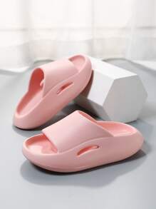 Girls Minimalist Cut Out Slides, EVA Slides Outdoor - Pink - View 3