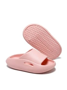 Girls Minimalist Cut Out Slides, EVA Slides Outdoor - Pink - View 5