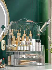 Estante de almacenamiento de maquillaje de plástico de 1 pieza, estante de almacenamiento transparente modernista para el hogar - transparente - Ver 6
