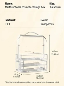 Estante de almacenamiento de maquillaje de plástico de 1 pieza, estante de almacenamiento transparente modernista para el hogar - transparente - Ver 9
