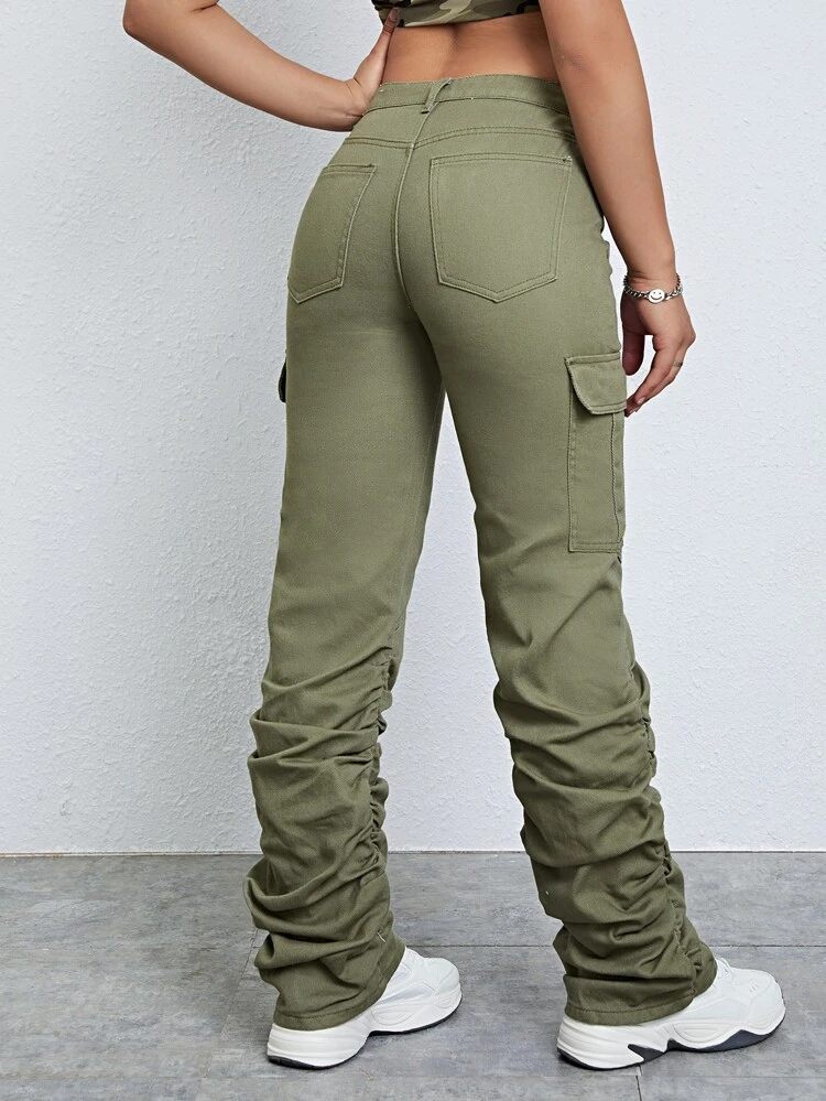 Flap Pocket Side Stacked Jeans