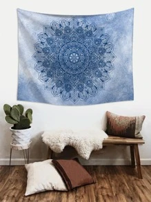 1pc Mandala Pattern Tapestry, Boho Fabric Wall Blanket For Home - Multicolor - View 4