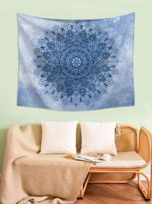 1pc Mandala Pattern Tapestry, Boho Fabric Wall Blanket For Home - Multicolor - View 7