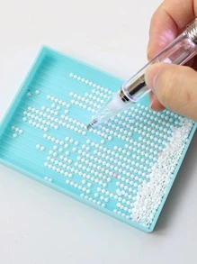 1 cái Bút vẽ tranh kim cương, Bút điểm mũi khoan bằng nhựa hiện đại có đèn - Bạc - Xem 4