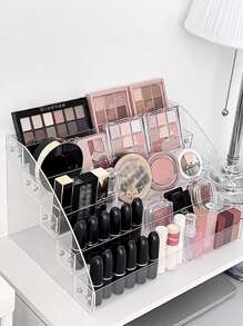 1 件 PS 化妆品收纳架，现代主义透明收纳架，适用于家庭、假日海滩、浴室收纳、卧室收纳，大容量 - 無色 - 查看 5