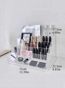 1 件 PS 化妆品收纳架，现代主义透明收纳架，适用于家庭、假日海滩、浴室收纳、卧室收纳，大容量 - 無色 - 查看 2