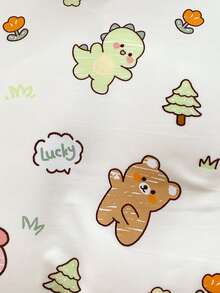 4pcs/set Cartoon Animal Pattern Duvet Cover Set (1pc Comforter Cover, 2pcs Pillowcase, 1pc Flat Sheet), Cute Polyester Bedding Set For Home - Multicolor - View 3