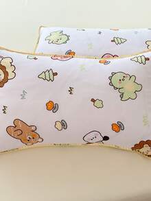 4pcs/set Cartoon Animal Pattern Duvet Cover Set (1pc Comforter Cover, 2pcs Pillowcase, 1pc Flat Sheet), Cute Polyester Bedding Set For Home - Multicolor - View 4