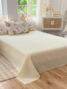 4pcs/set Cartoon Animal Pattern Duvet Cover Set (1pc Comforter Cover, 2pcs Pillowcase, 1pc Flat Sheet), Cute Polyester Bedding Set For Home - Multicolor - View 7