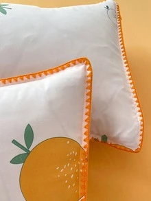 4pcs/set Fruit Pattern Duvet Cover Set (1pc Comforter Cover, 2pcs Pillowcase, 1pc Flat Sheet), Modern Polyester Bedding Set For Home - Multicolor - View 6