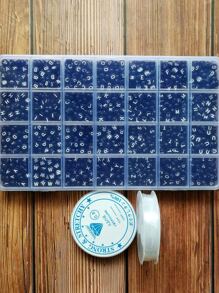 約 1000 顆/盒 4x7 毫米黑色圓形壓克力字母珠 Az 和數字珠適合女士和女孩首飾製作 - 黑色 - 查看 2