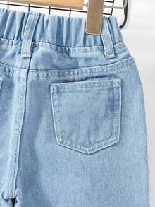 Toddler Girls Quần Jeans Túi Bị tách Khối Màu - Nhiều màu - Xem 6