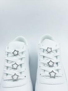 6入組水鑽裝飾星形鞋銀鋅合金魅力四射配件適用於鞋帶