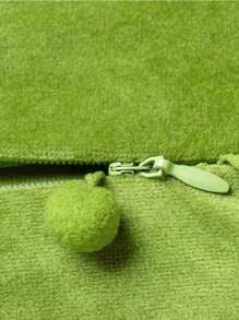 1 Vỏ Gối Nhung Có Đồ Trang Trí Pom-pom, Vỏ Gối Trang Trí Rắn Mềm Cho Ghế Dài, Phòng Khách, Ghế Sofa, Phòng Ngủ, Xe Hơi, 18x18 Inch/45x45cm - Màu xanh Bạc hà - Xem 6
