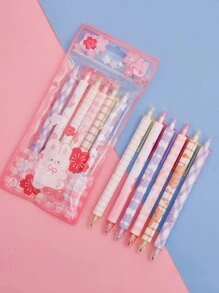 6pcs Cartoon Rabbit Gel Pen - Multicolor - View 3