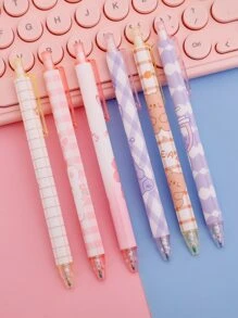 6pcs Cartoon Rabbit Gel Pen - Multicolor - View 4