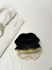 Bolsa creativa en forma de labio pequeño cremallera - Dorado - Ver 5