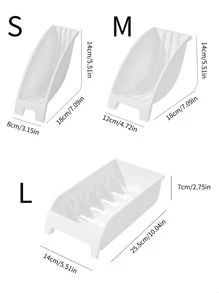 1pc Dish Storage Rack, Kitchen Dish Drain Rack, Plate Storage And Finishing Rack, Tableware Dinner Plate Rack - White - View 6