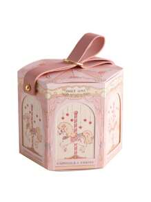 1入組旋轉木馬圖案禮物盒,卡通動物印花紙禮物盒適合派對,假期 - 彩色 - 查看 2