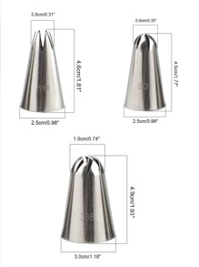3pcs Stainless Steel Piping Nozzle - Silver - View 6