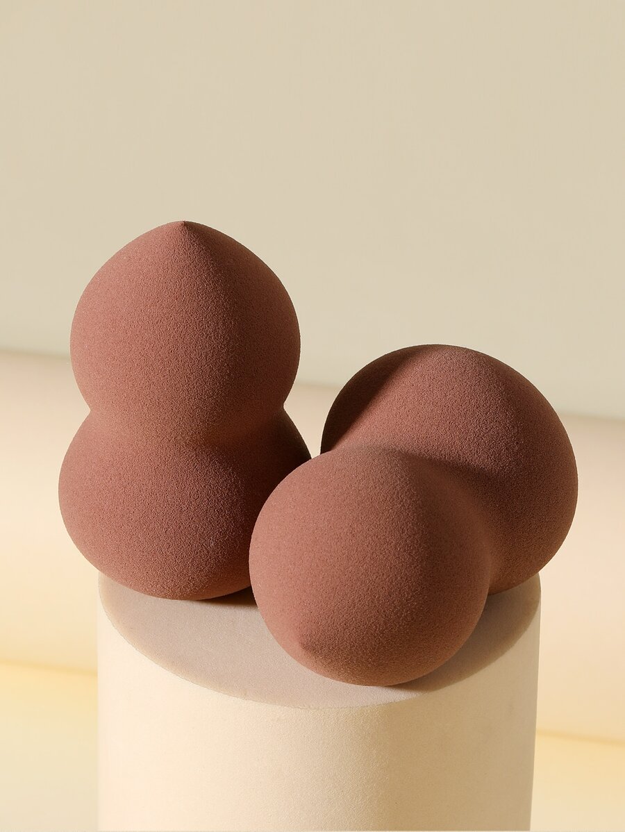 2pcs Makeup Sponge - Coffee Brown - View 1