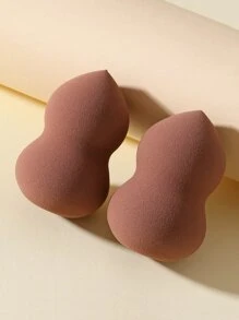 2pcs Makeup Sponge - Coffee Brown - View 2