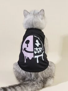 PETSIN 1pc Cartoon Graphic Pet Tank For Cat And Dog For Summer - Multicolor - View 1