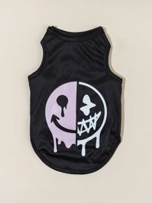 PETSIN 1pc Cartoon Graphic Pet Tank For Cat And Dog For Summer - Multicolor - View 2