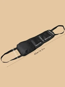 1pc Car Seat Hanging Storage Bag, Black Polyester Storage Bag For Car - Black - View 2