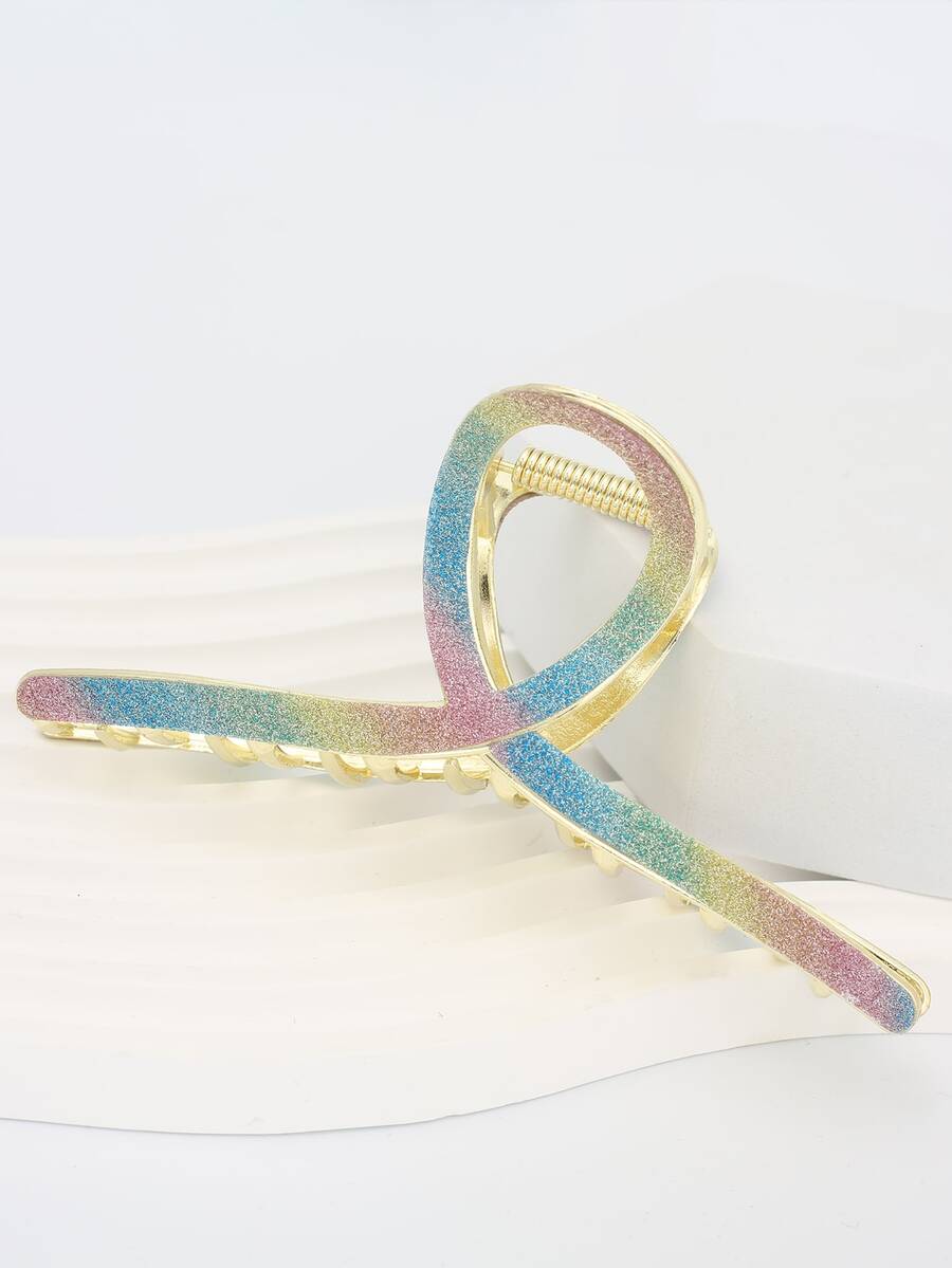 1入組女士金屬亮絲時尚髮爪適用於頭髮裝飾用品 - 彩色 - 查看 1