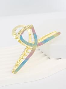 1入組女士金屬亮絲時尚髮爪適用於頭髮裝飾用品 - 彩色 - 查看 4