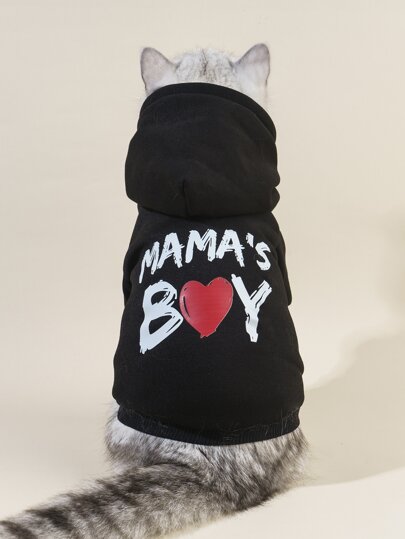 PETSIN 1pc Letter Graphic Pet Hoodie – Cozy Daily Sweatshirt For Cats And Dogs, Perfect For Fall & Winter, Soft And Warm, Suitable For Walks, Indoor Lounging, And Holiday Outings