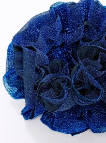 1 cái Phụ nữ thiết kế hoa lấp lánh buộc tóc thời trang để trang trí tóc - Xanh đậm - Xem 4