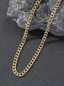 1 Miếng Thời trang Tối giản Vòng cổ dây  Cho nam giới Để Trang Trí Hàng Ngày , Thép không gỉ Đồ trang sức Đối với Đồ trang sức Qủa tặng - Vàng - Xem 2