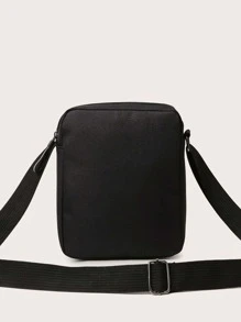 Letter Graphic Square Bag Mini Zipper Black - Black - View 4