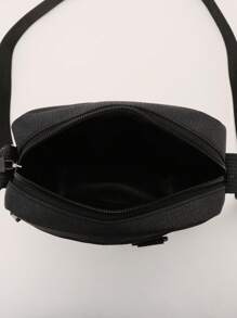 Letter Graphic Square Bag Mini Zipper Black - Black - View 6