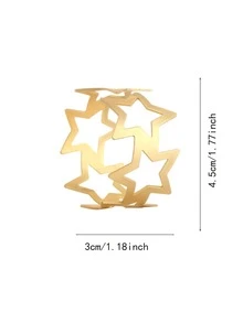 2 piezas con diseño de estrella Servilleta dorado hierro creativo Hebilla de servilleta para doméstico - Dorado - Ver 2